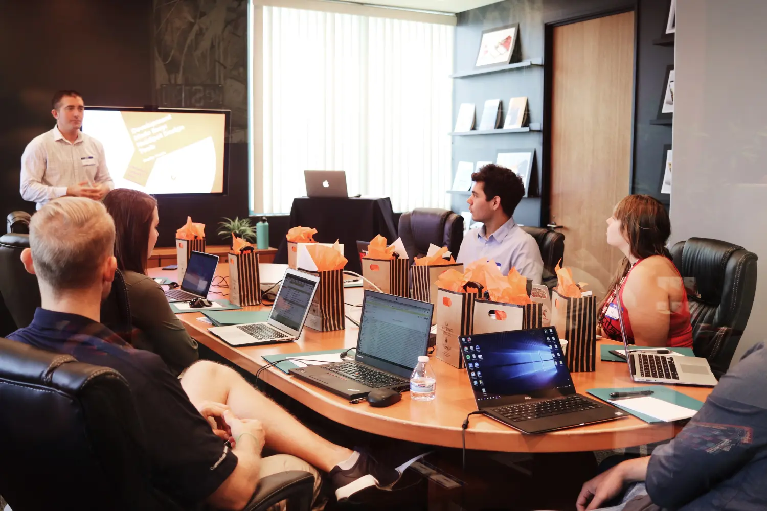 Campaign creators discussion in a conference room